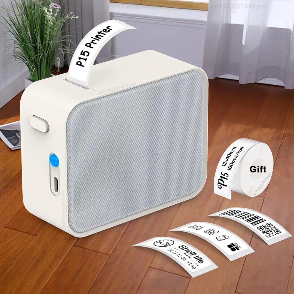 P15 mini termiczna drukarka etykiet z taśmą 🏷️